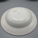 12 hollow porcelain plates, floral decoration and golden ledé - ∅: 23cm