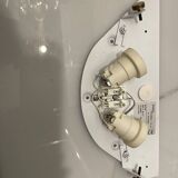 Set of 2 White Marbled Glass Wall Sconces by Zonca, Italy, 1980s