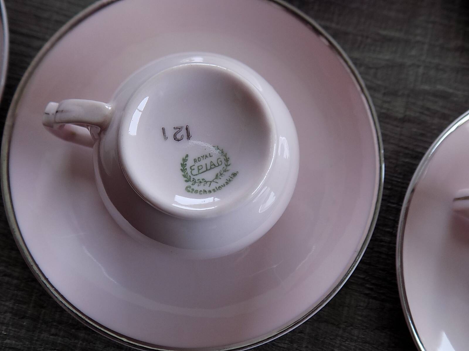 Powder pink cups and saucers