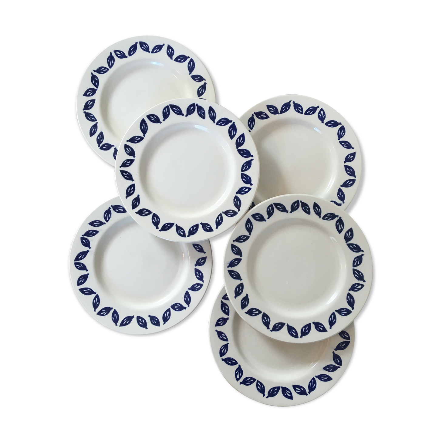 Blue leaf dessert plates