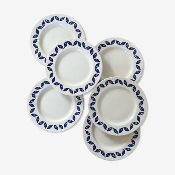 Blue leaf dessert plates