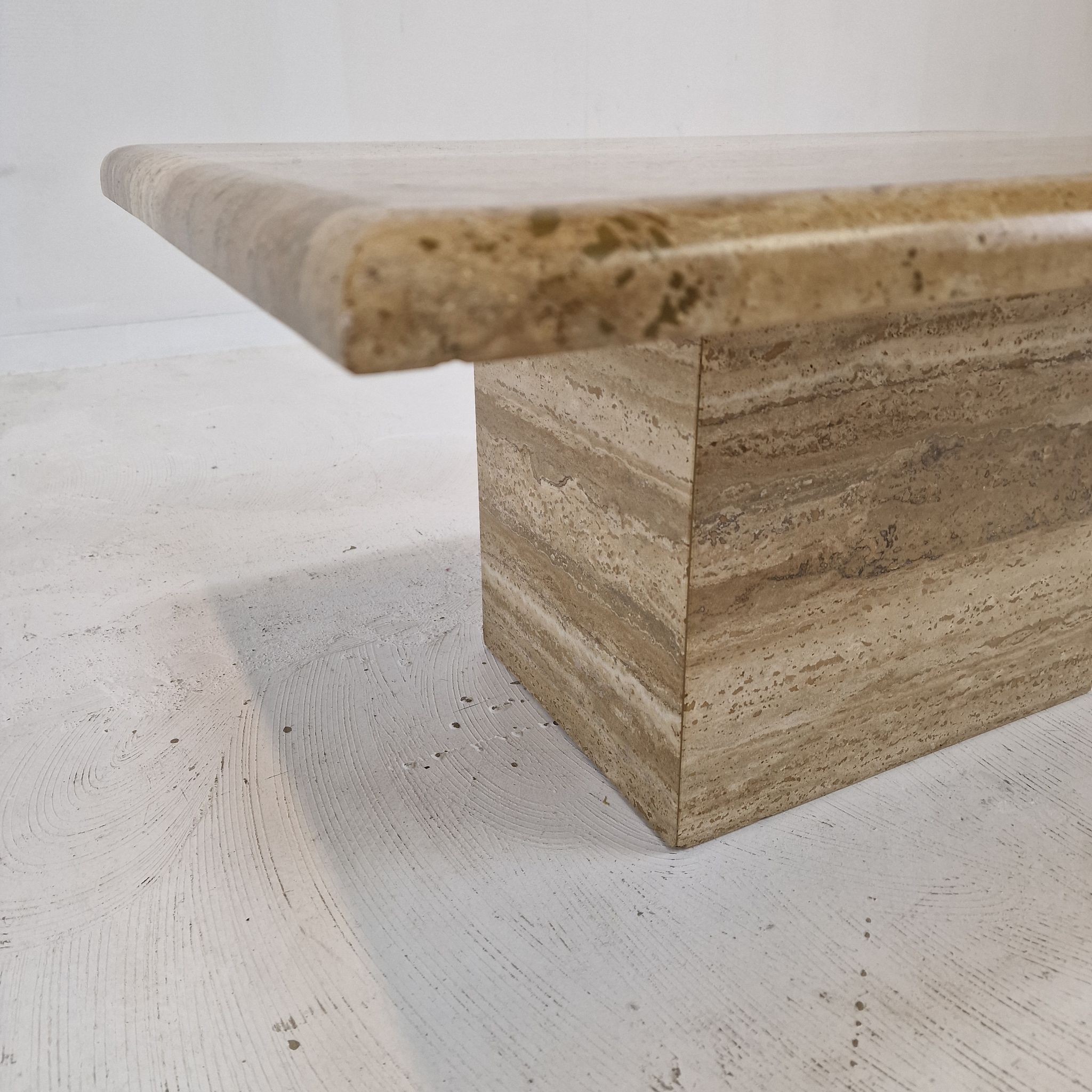 Italian coffee or side table in travertine, 1980s