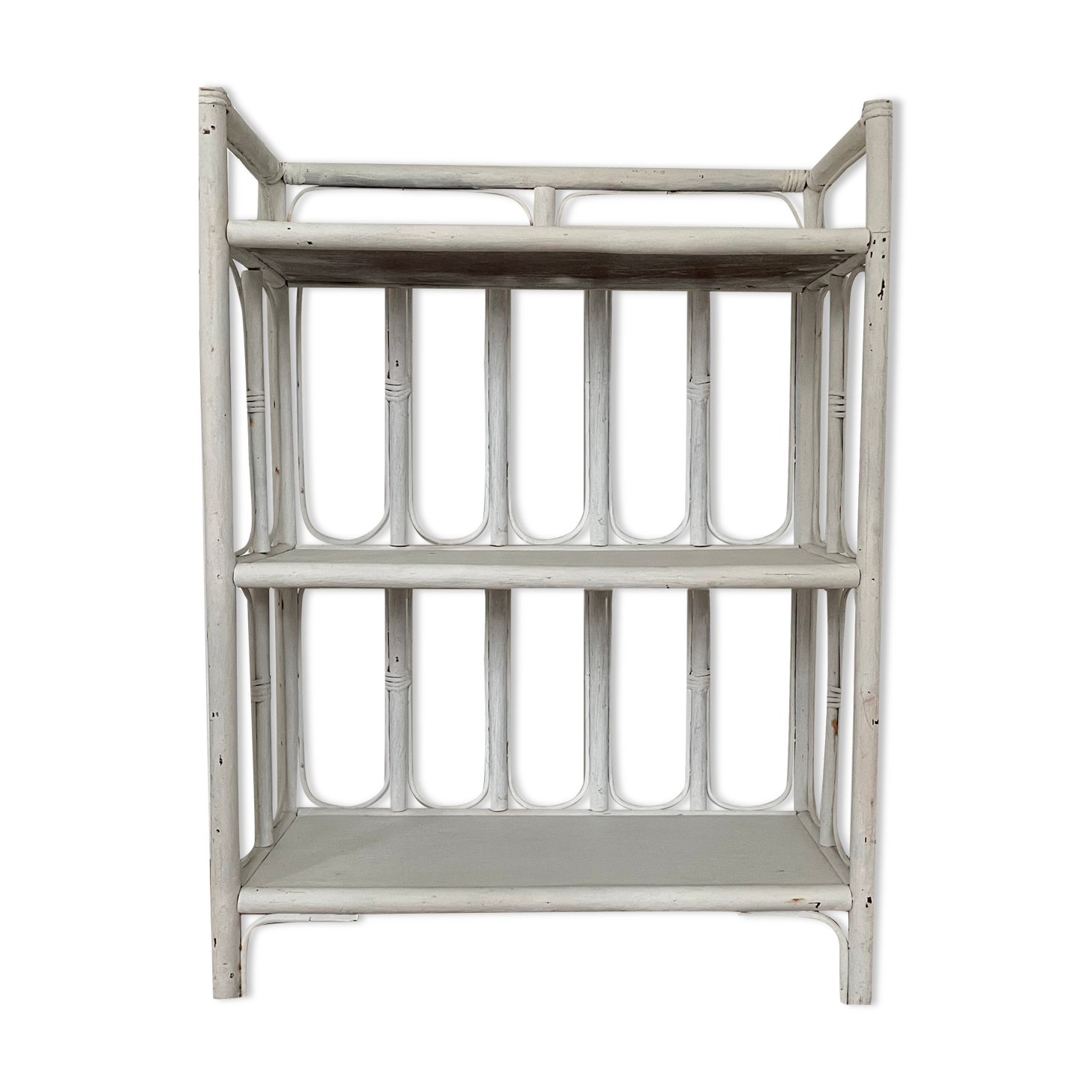 Bookcase vintage rattan standing shelf