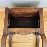 Louis XV bedside table or snack table, 18th century, quadrilobed side openings