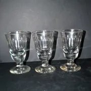 Set of 3 thick blown glass absinthe glasses - Vintage Mazagran