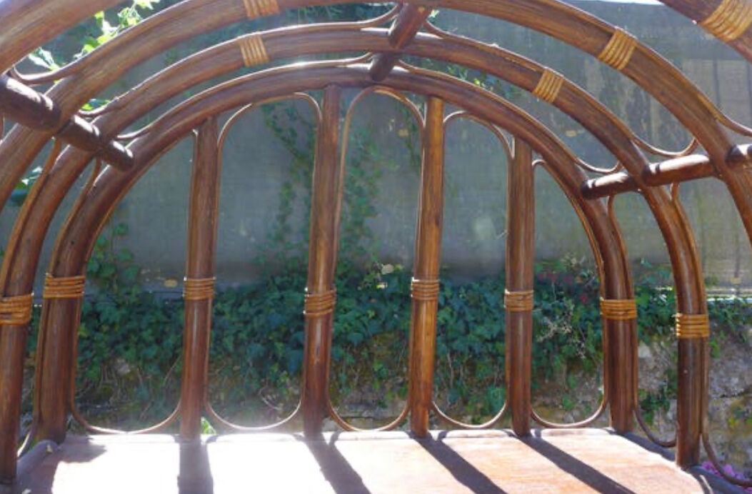 Vintage rattan library