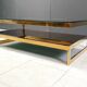 Vintage two tier belgochrom 23kt coffee table, 1970s