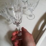 Set of five liqueur stemmed glasses