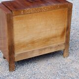 Chest of drawers of the 40s in walnut compass feet 3 drawers