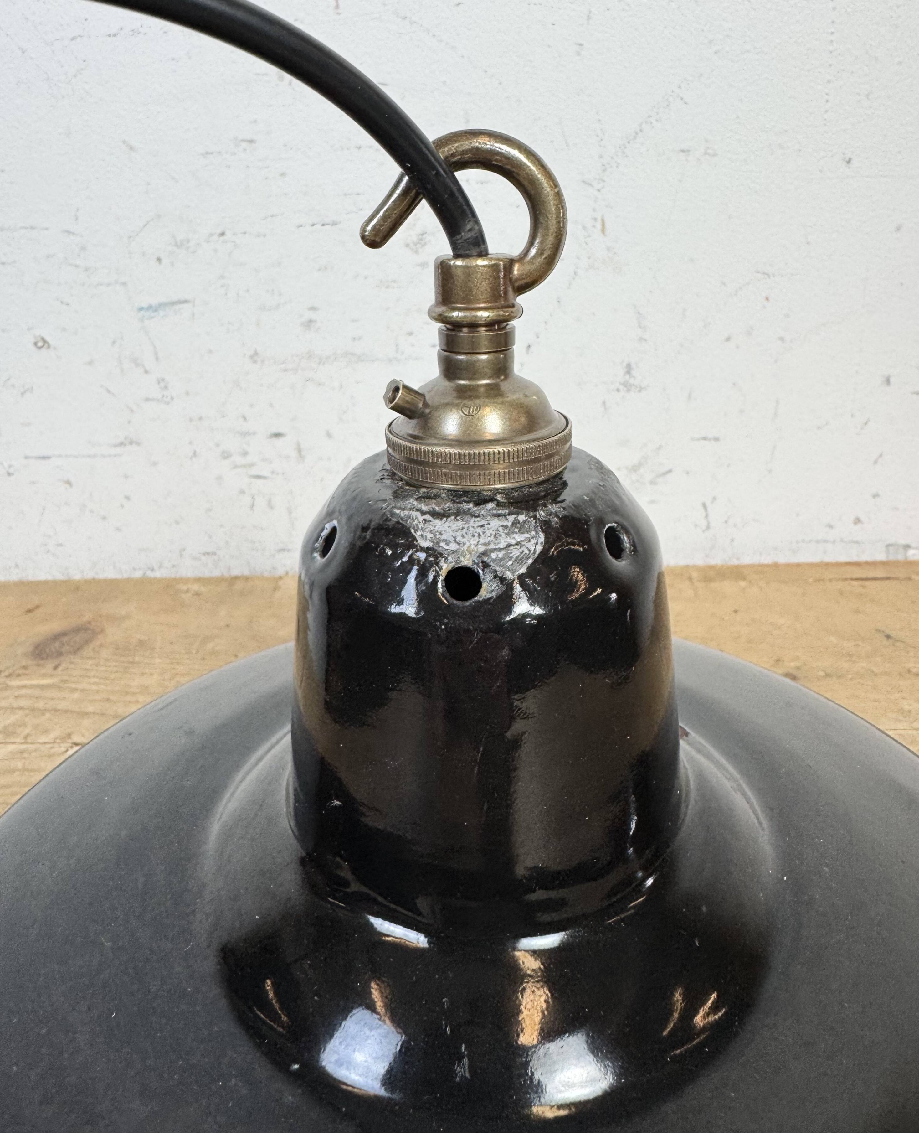 Industrial Black Enamel Factory Pendant Lamp, 1960s