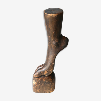 Wooden foot, sculpture, 50s