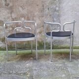 Paire de fauteuils en aluminium par Henning Larsen