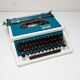 Blue Underwood 315 portable typewriter