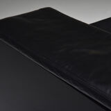 Black Leather Italian design Cini Boeri 'Brigadier' loveseats for Knoll - 1980s
