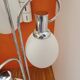 Lampadaire chromé à trois branches globes en opaline, années 70