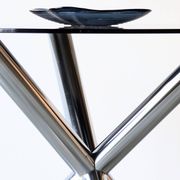 Vintage glass round table, Renato Zevi edition Roche Bobois, 1970.