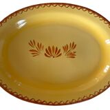 Grand plat à gigot ancien en faïence B C I