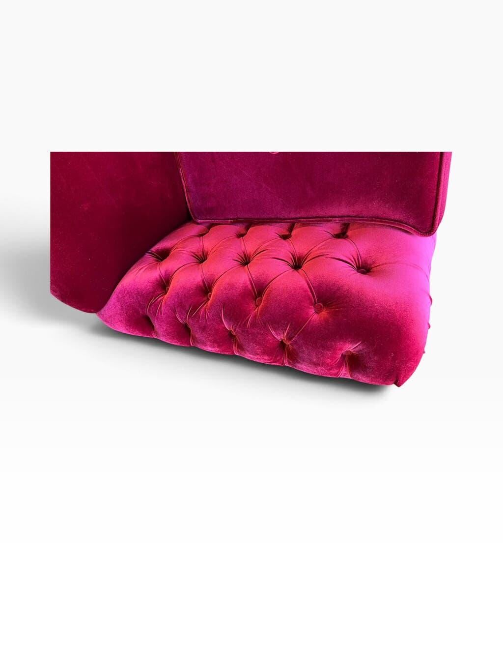 XL vintage fuchsia baroque armchair/sofa
