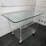 Vintage Plexiglas and Glass Coffee Table by David Lange 1970s