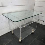 Vintage Plexiglas and Glass Coffee Table by David Lange 1970s