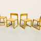Lot de 4 chaises traîneau italiennes d'époque en hêtre contreplaqué moulé