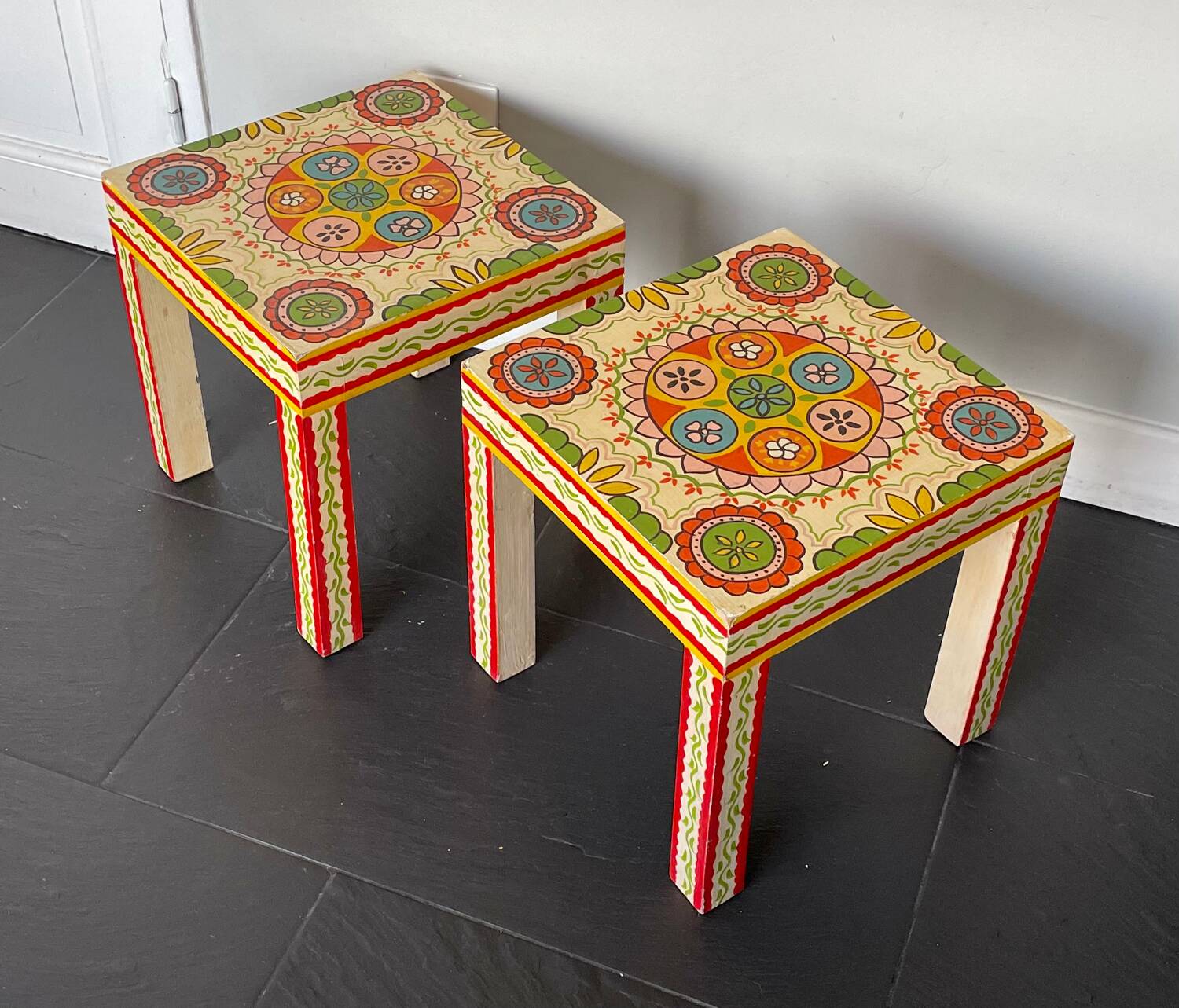 Pair of bedside or end table side tables