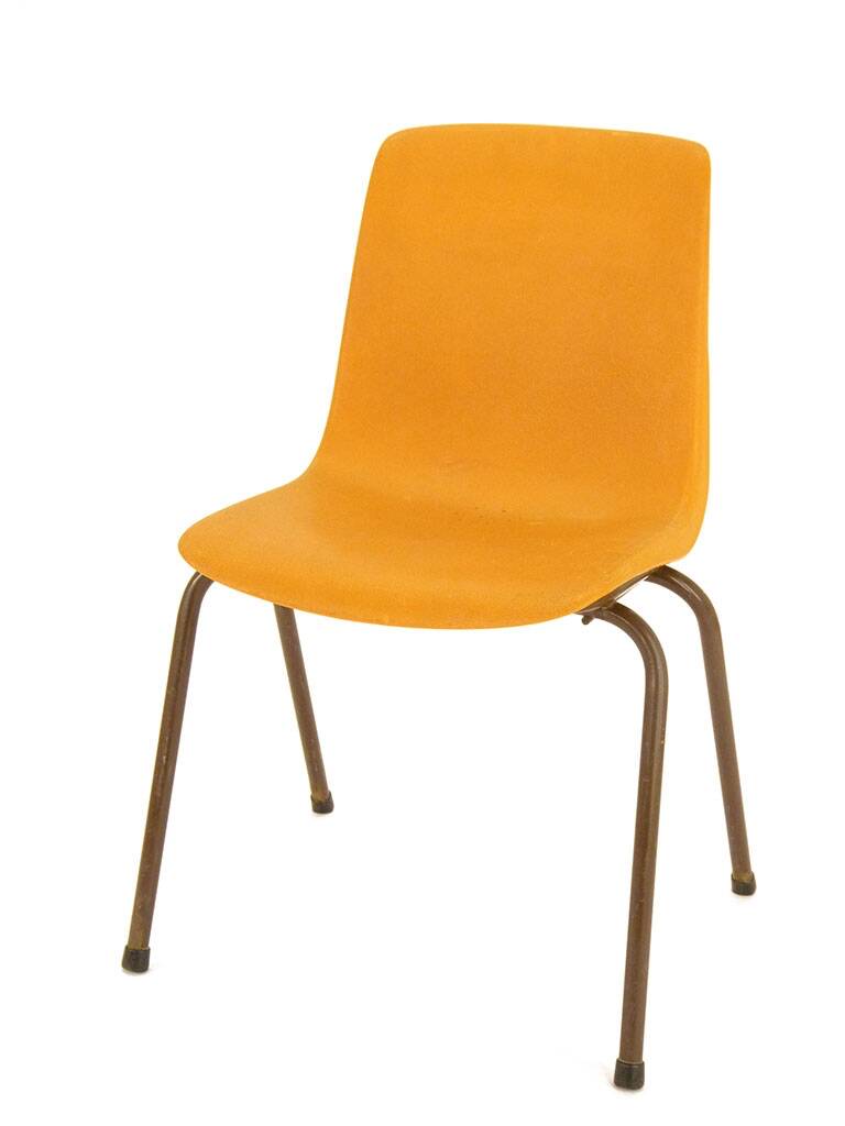 Orange plastic school chair