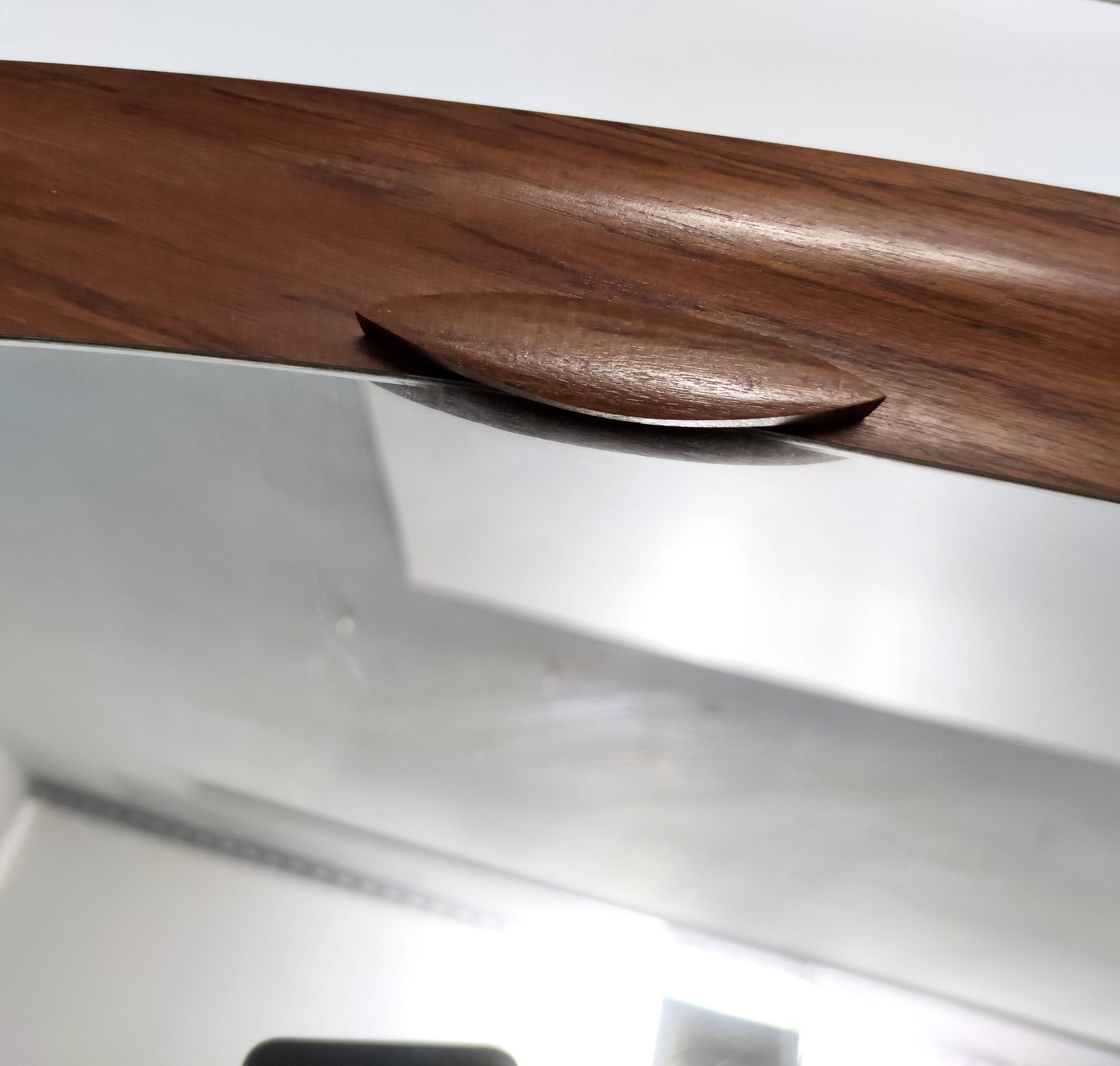 Oval Wall Mirror with a Beech Frame, Italy