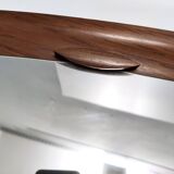 Oval Wall Mirror with a Beech Frame, Italy