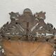 Miroir en bois sculpté - glace biseautée-  début xxème
