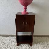 Grande coupe sur pied faïence Digoin rose