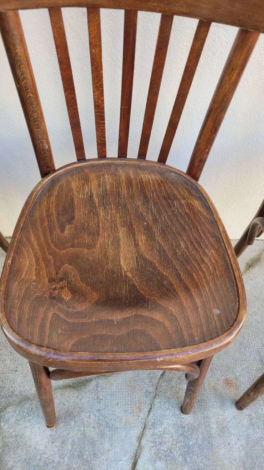 Set of 4 vintage Baumann style bistro restaurant chairs 1950s