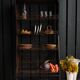 Old wooden and metal shelf