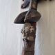 Scepter decorated with a female figure in wood and brass