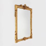Baroque Gilted Carved Wooden Wall Mirror, Belgium 1950s