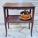 Desserte en bois vintage pieds courbés