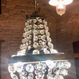 Crystal and gilded bronze hot air balloon chandelier