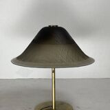 Lampe de table champignon en laiton et verre de l'ère spatiale par Peill & Puzzler 1970