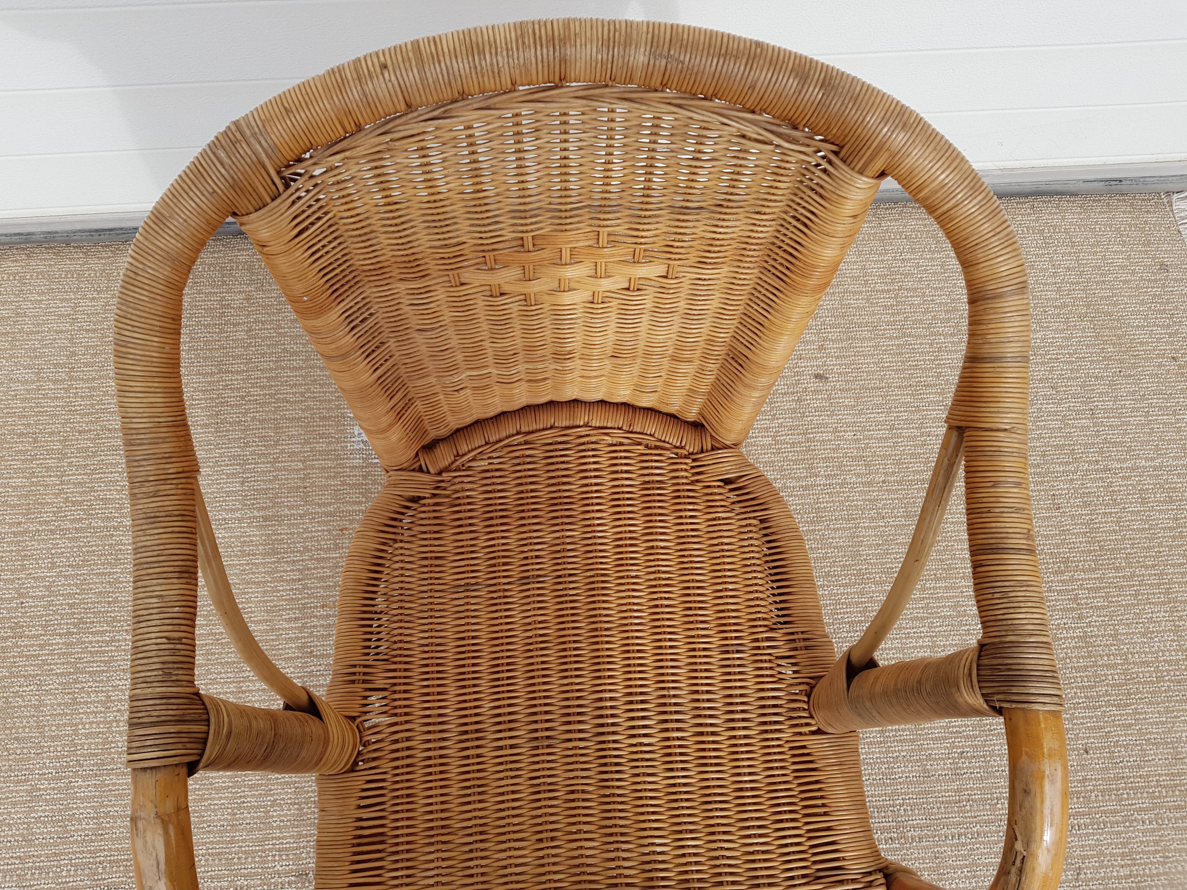 Old chair in bamboo 60s
