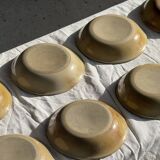 Set of 8 brown-rimmed stoneware deep plates Atelier Saint Simon D19.5