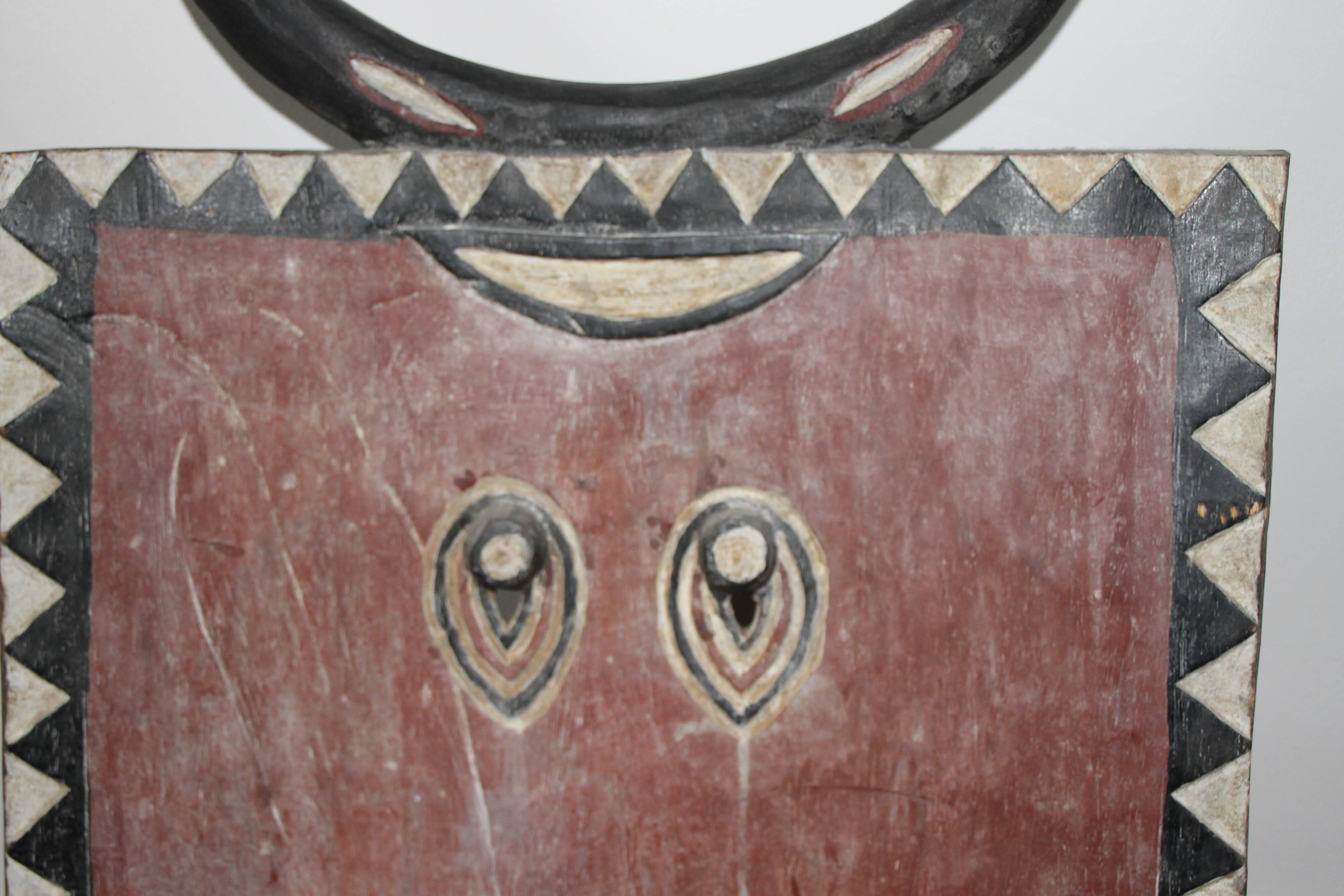 African Art Mask carved wooden palette Ivory Coast Baoule height 87 cm