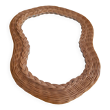Rattan mirror, bean shape.