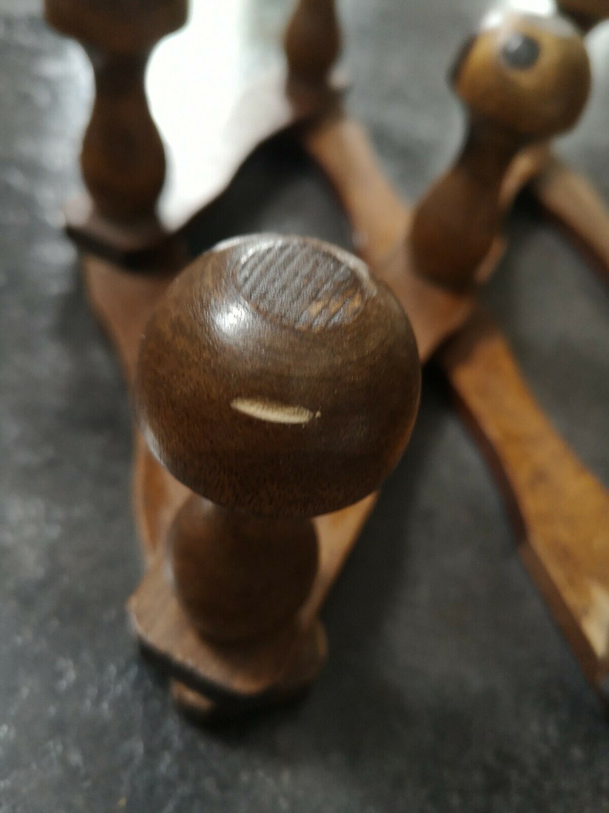Old wall-mounted extender coat rack, wooden accordion, 10 patères