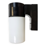 Industrial Brown Bakelite Wall Light with Milk Glass, 1960s