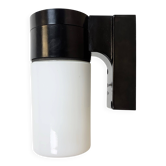 Industrial Brown Bakelite Wall Light with Milk Glass, 1960s