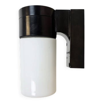 Industrial Brown Bakelite Wall Light with Milk Glass, 1960s
