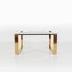 Mid-century coffee table with gold plated base and glass top, 1970s