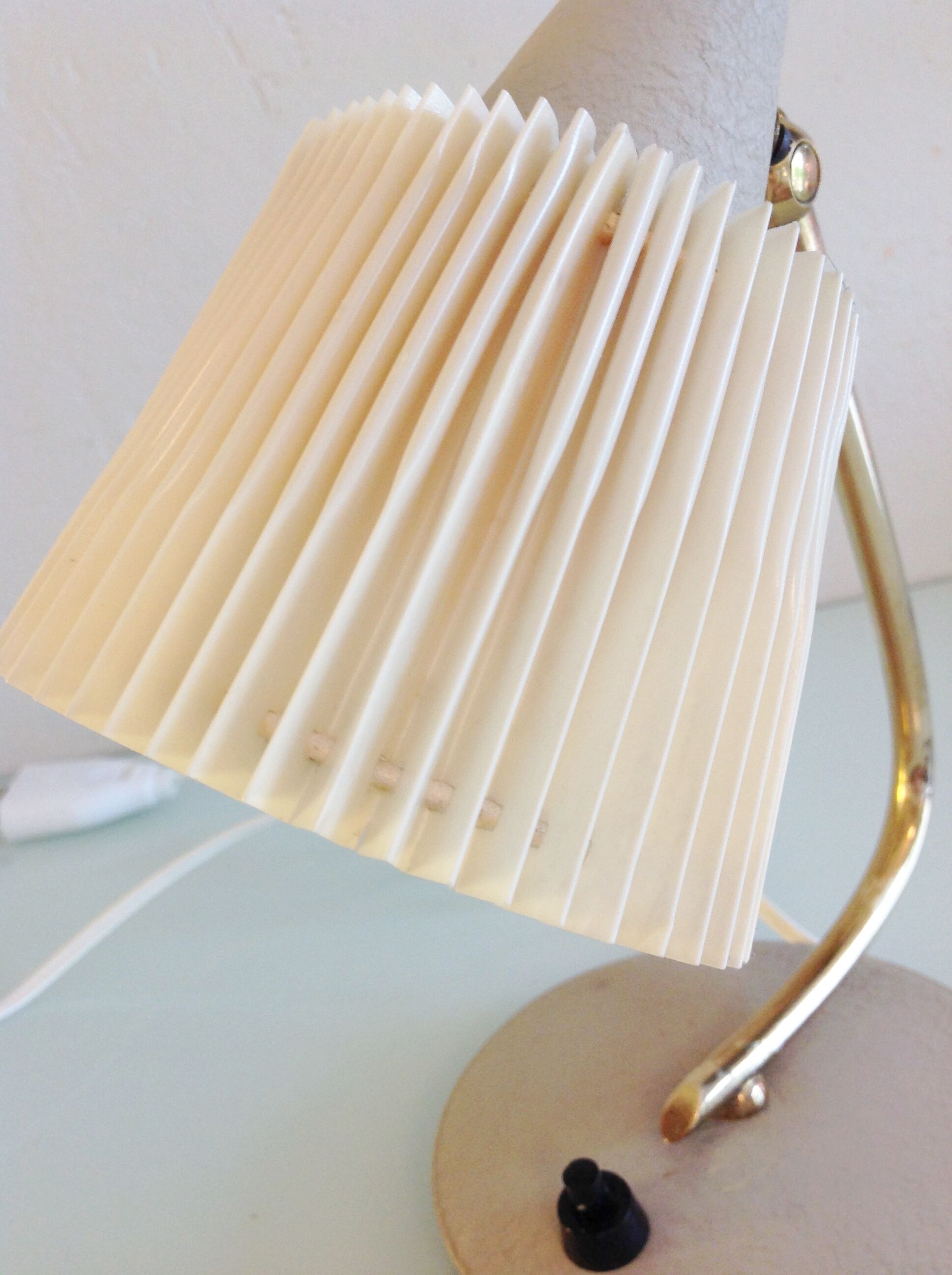 Bedside lamp with pleated day blinds, vintage 60