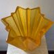 Art Deco star vase in yellow glass from the 1950s