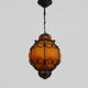 Venetian cage lantern suspension in orange and blue glass paste. Venetian lantern